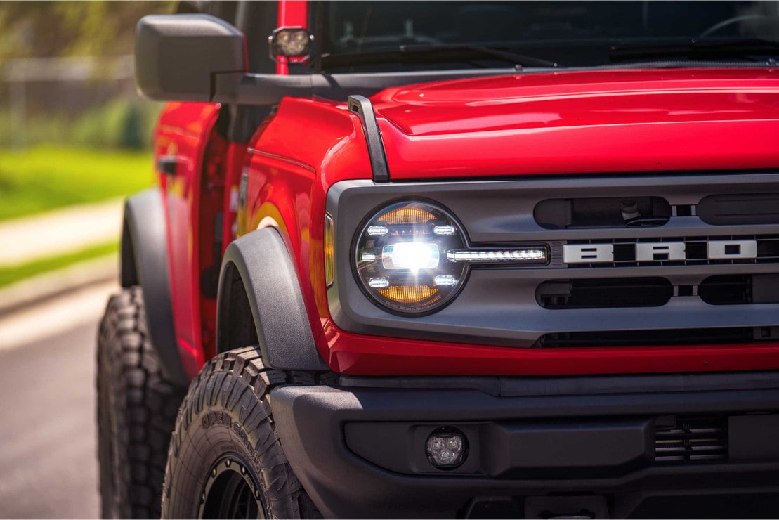 XB LED Headlights: Ford Bronco (21+ / White DRL / Set) - 0