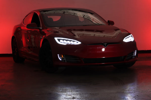 12-21 Tesla Model S NOVA-Series LED Projector Headlights Alpha-Black - 0