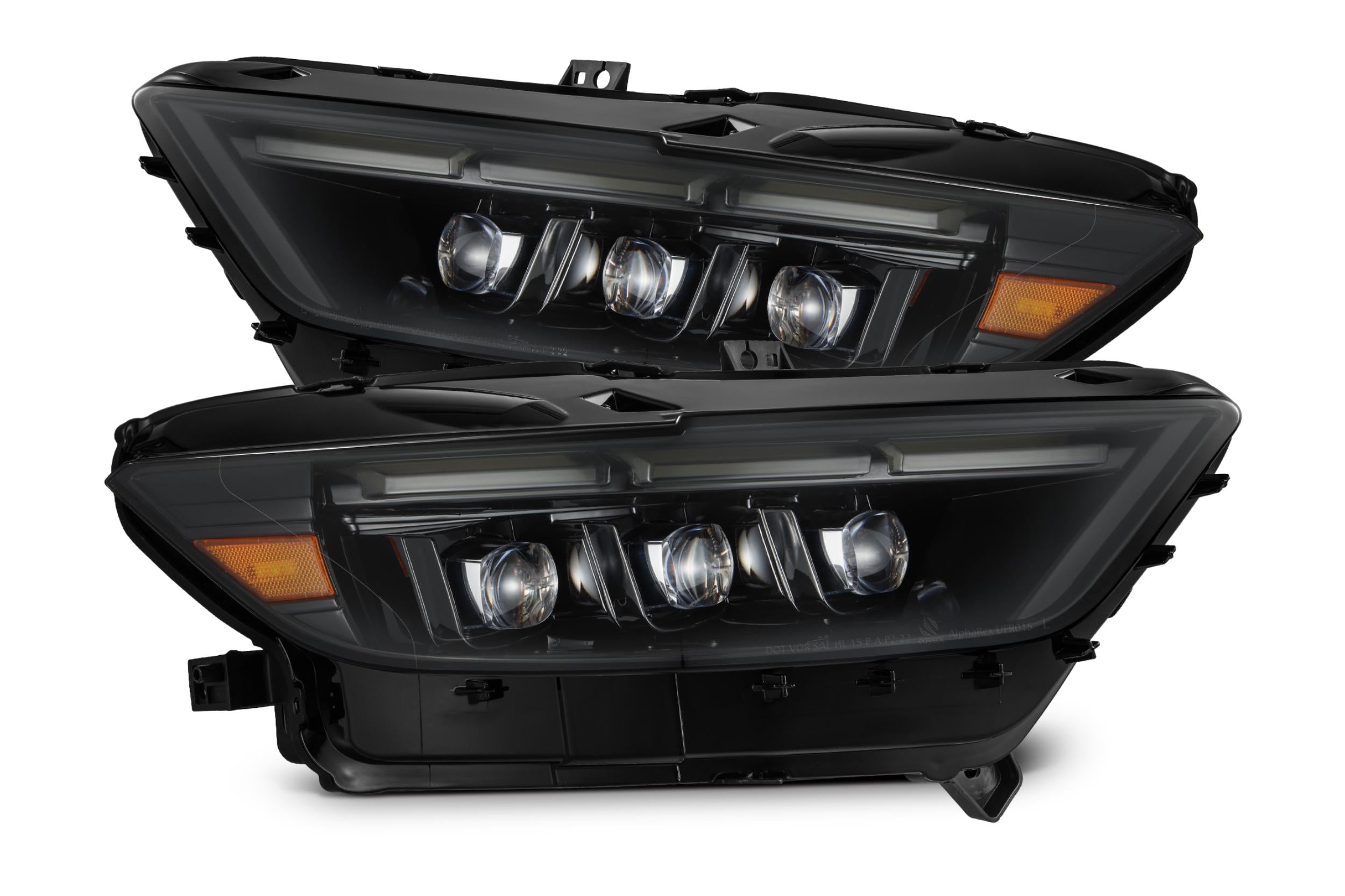 15-17 Ford Mustang/18-20 Mustang Shelby GT350/GT500 MK II NOVA-Series LED Projector Headlights Alpha-Black