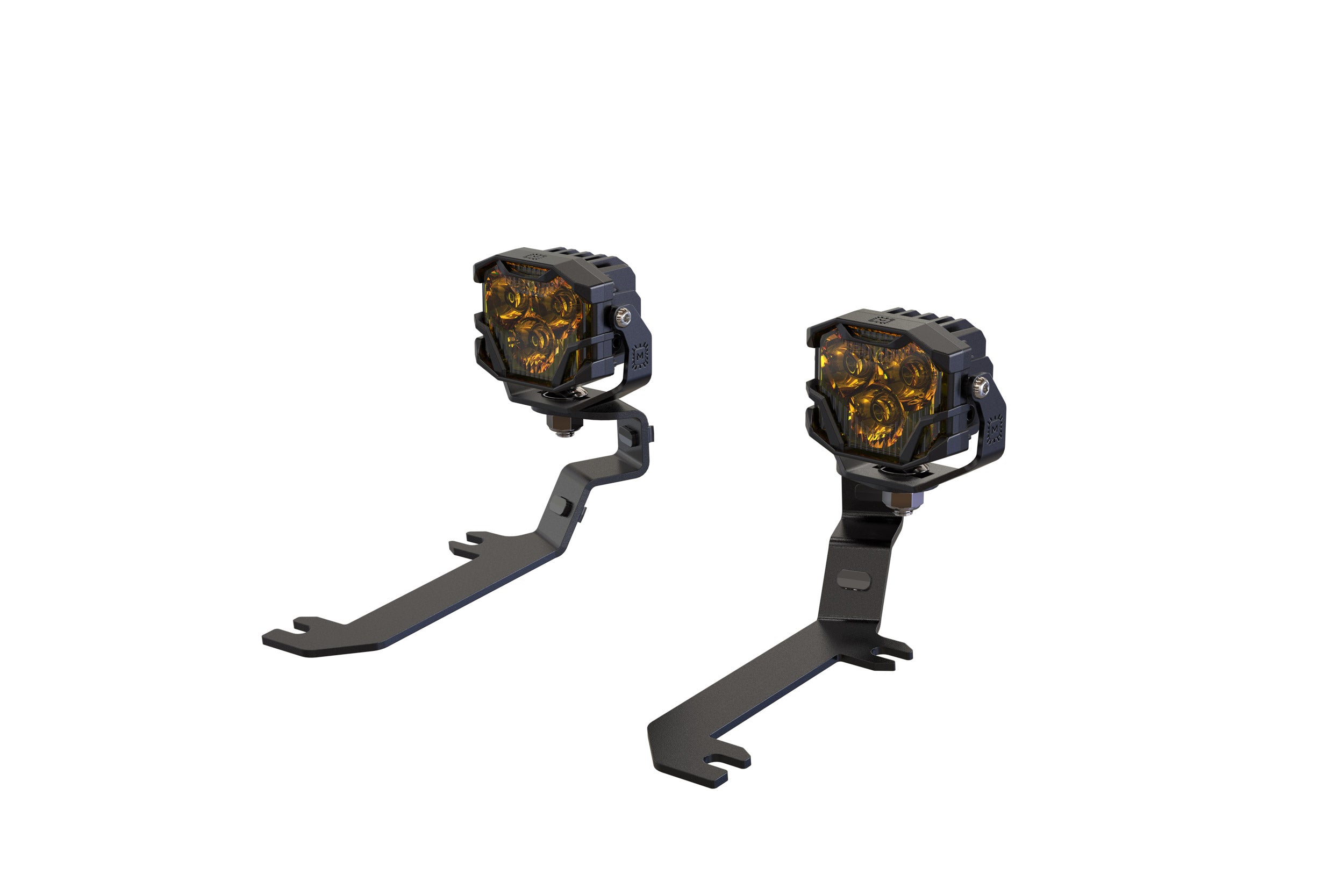 Vision X LED Headlights: (Each / 5.75in Round / Black / White Halo) (Motorcycle Spec)