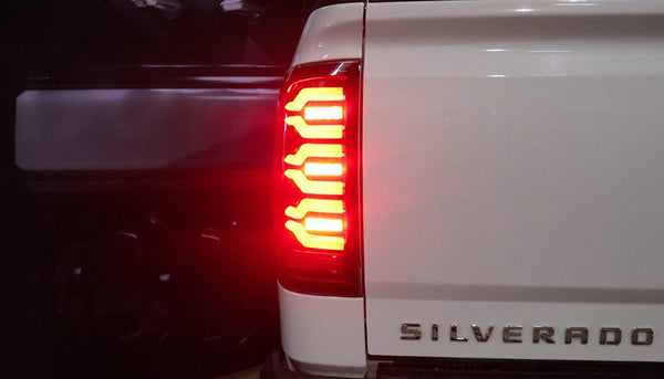 14-18 Chevrolet Silverado 1500 / 15-19 Silverado 2500HD/3500HD / 15-19 GMC Sierra 3500HD Dually LUXX-Series LED Tail Lights Alpha-Black - 0
