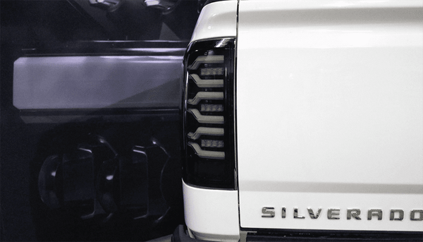 14-18 Chevrolet Silverado 1500 / 15-19 Silverado 2500HD/3500HD / 15-19 GMC Sierra 3500HD Dually LUXX-Series LED Tail Lights Black - 0