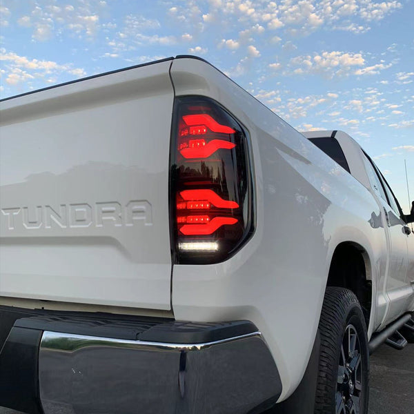 14-21 Toyota Tundra LUXX-Series LED Tail Lights Black-Red - 0