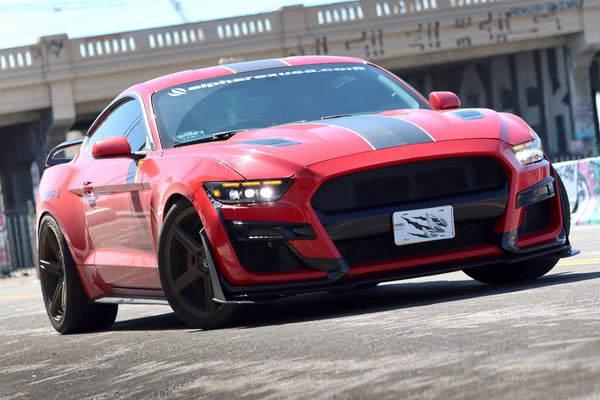 15-17 Ford Mustang/18-20 Mustang Shelby GT350/GT500 MK II NOVA-Series LED Projector Headlights Alpha-Black - 0