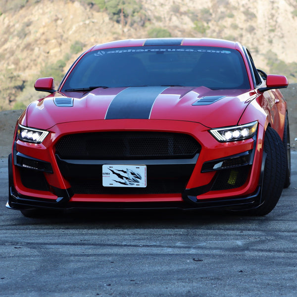 15-17 Ford Mustang/18-20 Mustang Shelby GT350/GT500 NOVA-Series LED Projector Headlights Black - 0