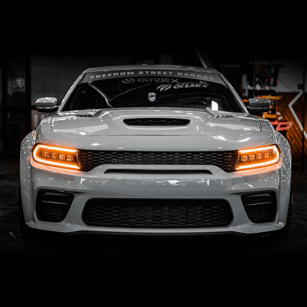 15-23 Dodge Charger NOVA-Series LED Projector Headlights Black - 0