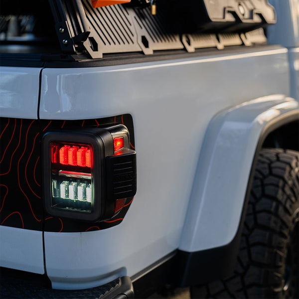 19-25 Jeep Gladiator JT NOVA-Series Prismatic LED Tail Lights Black-Red - 0