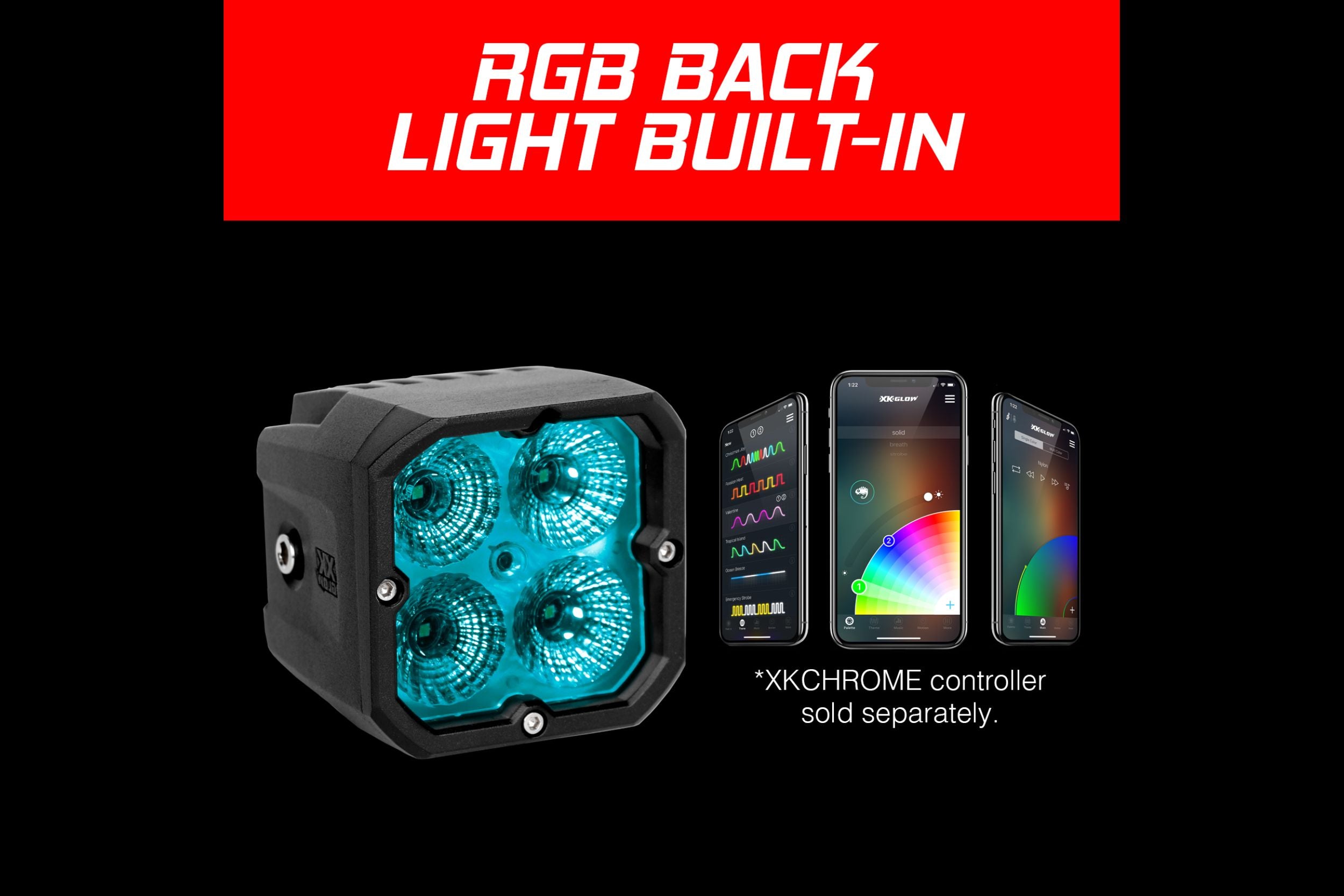 XKChrome RGB LED Cube Light: Driving / Surface
