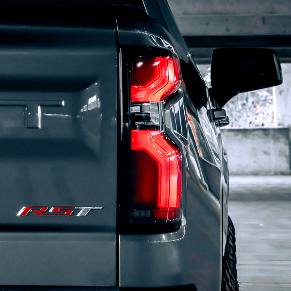 19-25 Chevrolet Silverado 1500 / 20-25 Silverado 2500HD/3500HD LUXX-Series LED Tail Lights Black Red - 0