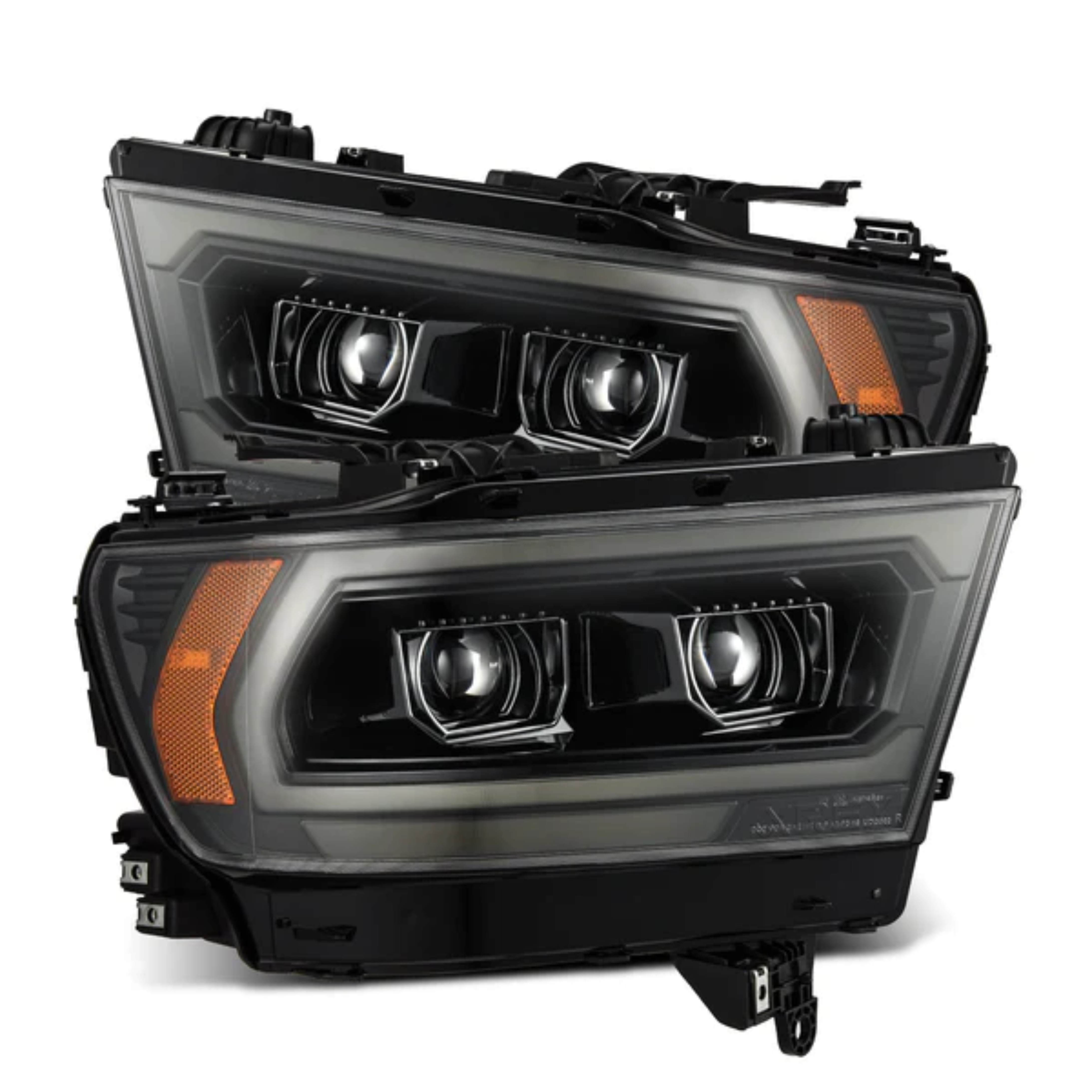 19-24 Ram 1500 (MK II 2500 Style) PRO-Series Halogen Projector Headlights Alpha-Black