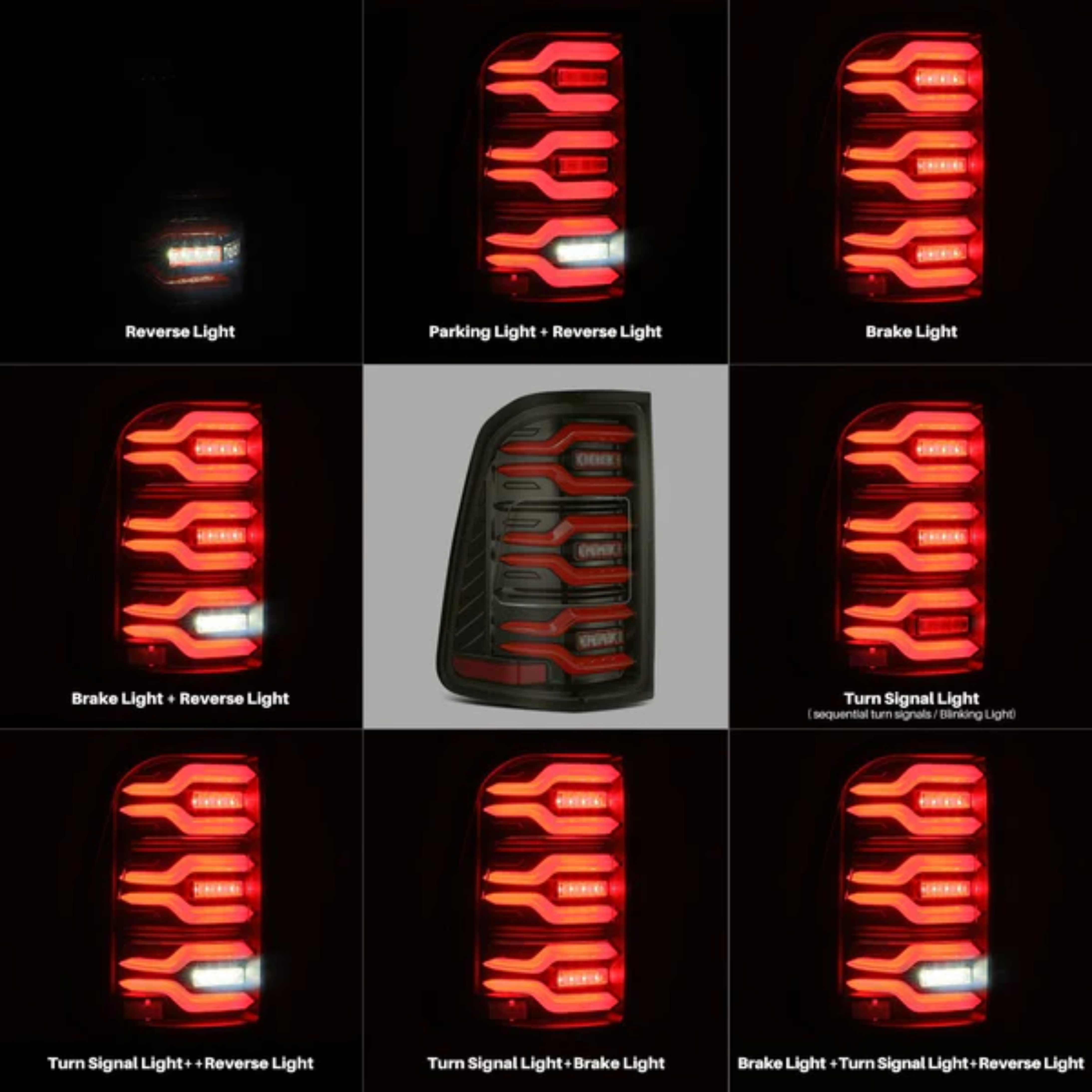 19-24 Ram 1500 LUXX-Series LED Tail Lights Black-Red