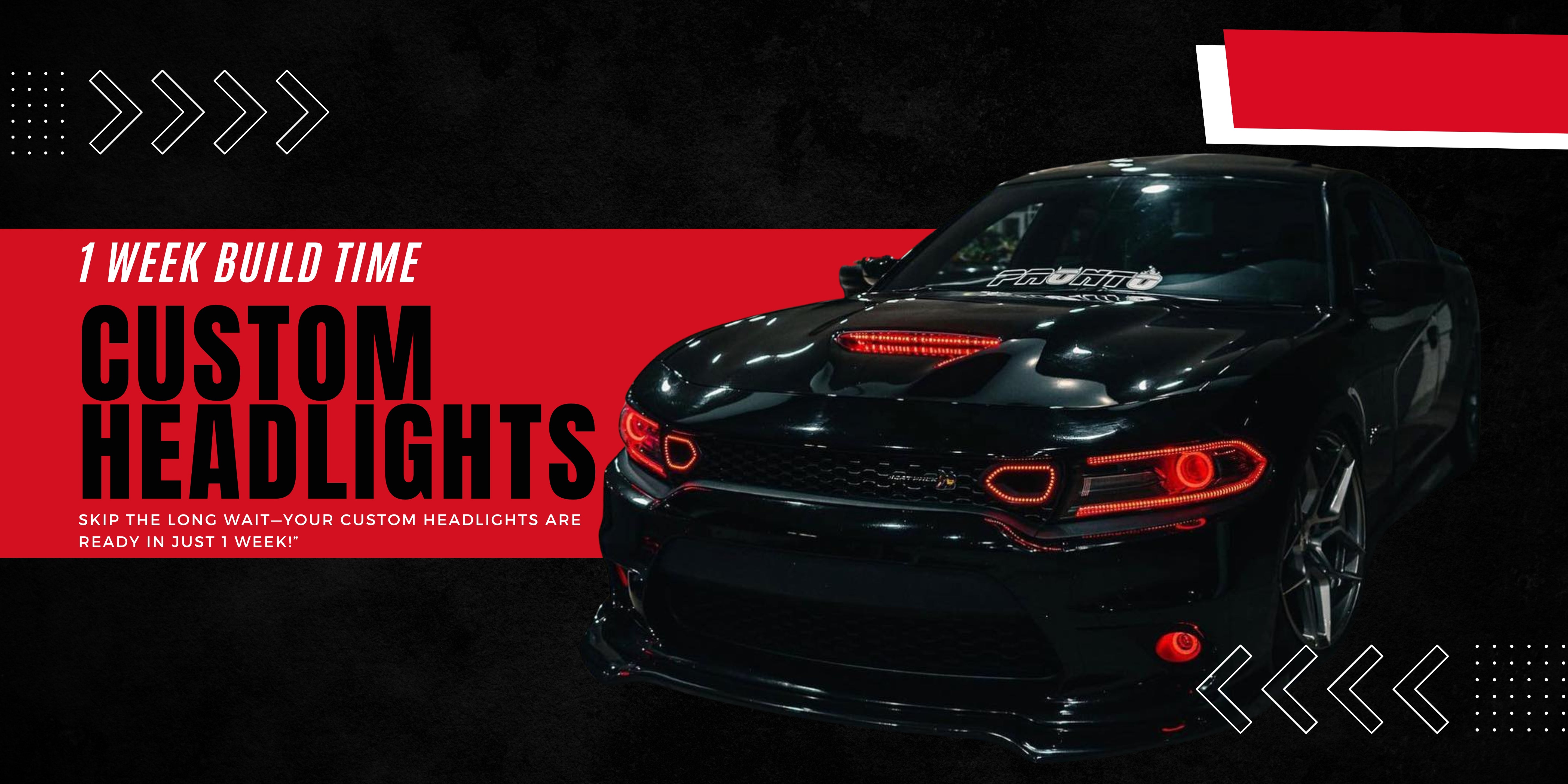 Red black modern rent car banner landscape