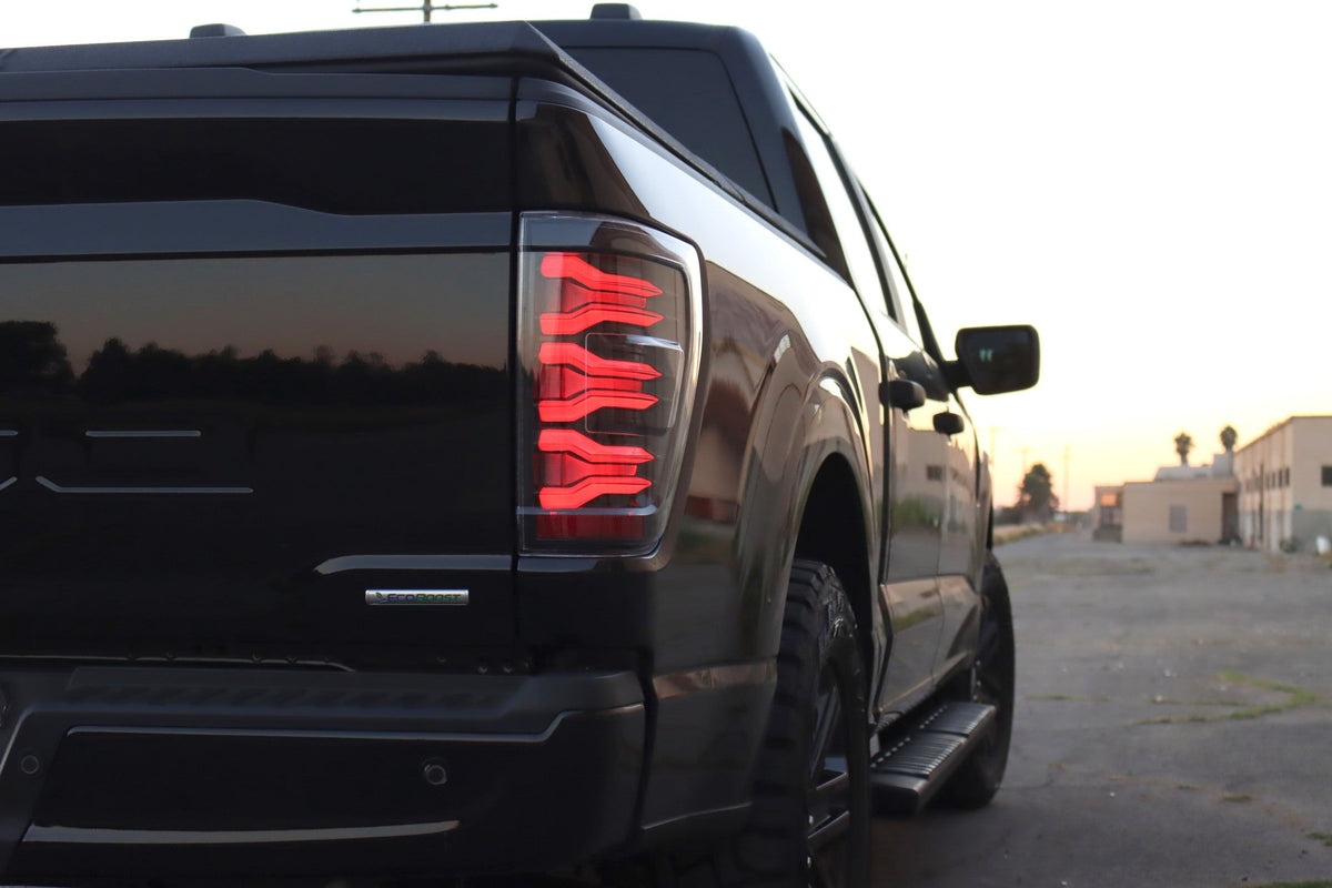 21-23 Ford F150/F150 Raptor LUXX-Series LED Tail Lights Black-Red - 0