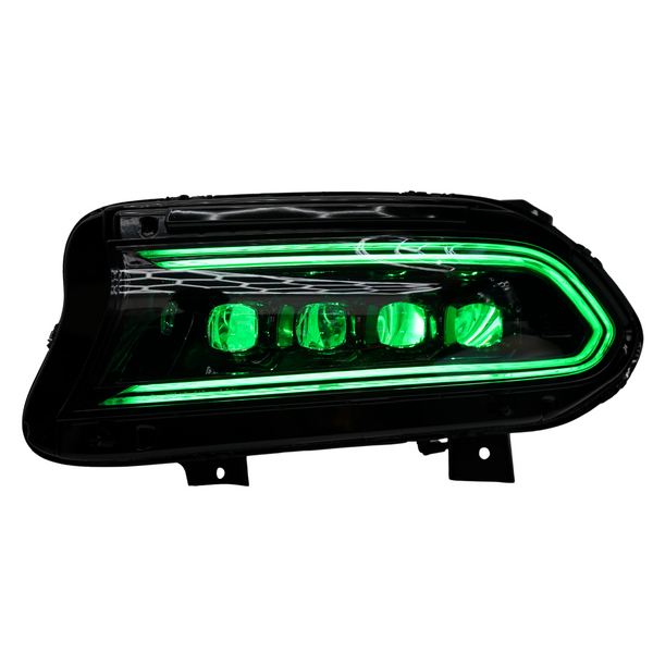 Dodge Charger Multicolor NOVA LED Headlights  Alpha Black (2015-2023)