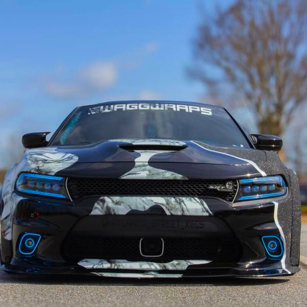 Dodge Charger Multicolor NOVA LED Headlights  Alpha Black (2015-2023) - 0